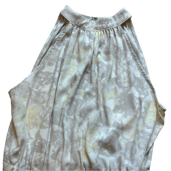 Prologue Ivory Yellow Floral Halter Dress Gray Ladies Small Cottage Girlhood - Picture 5 of 11
